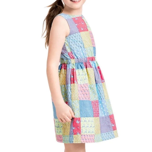 NWOT Vineyard Vines Girls Patchwork Dress in a Size 6 - Picture 1 of 7